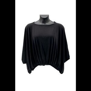 DAVID David Meister Fluid Knit Balloon-Sleeve Top Black - Regular